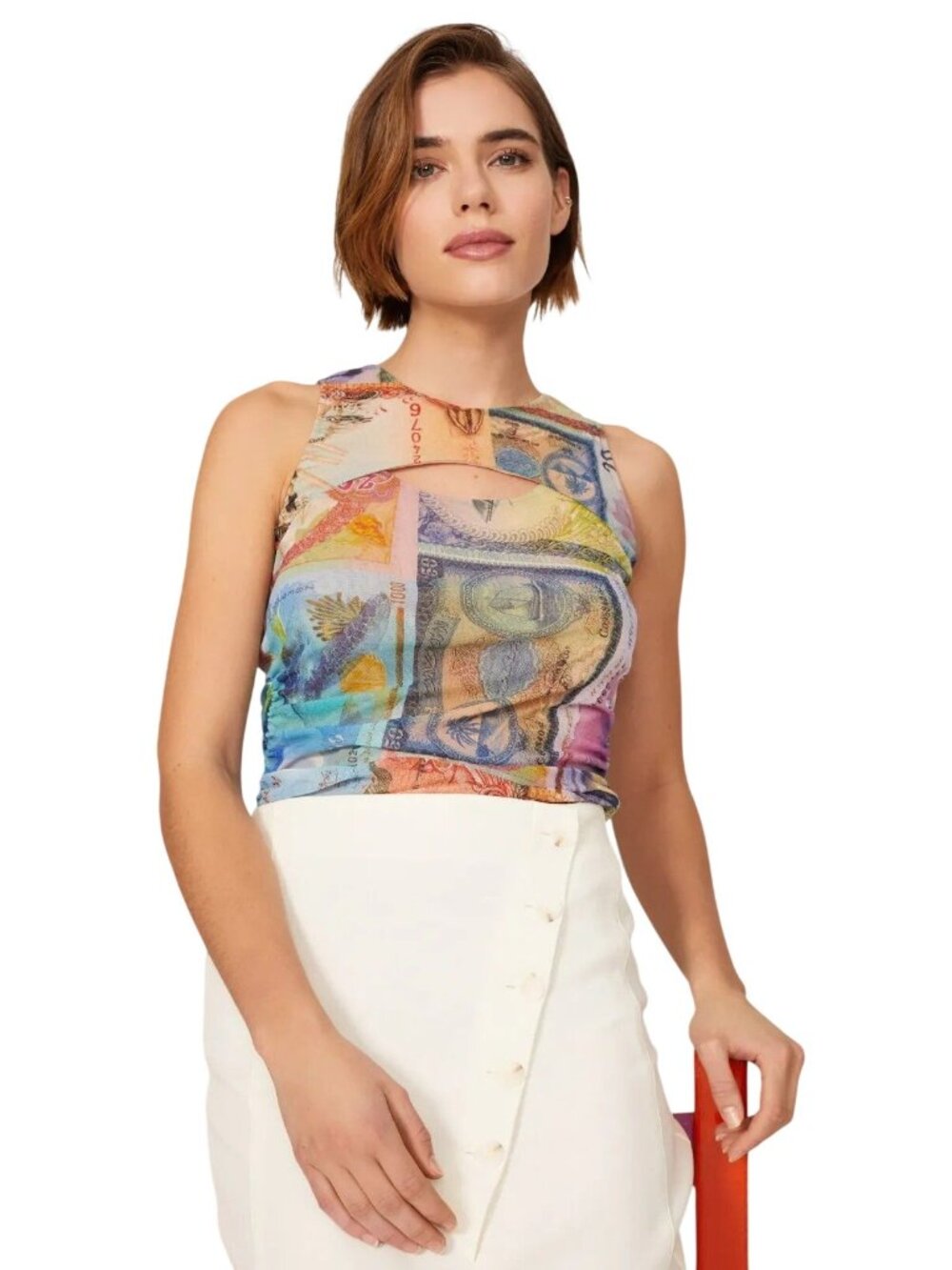 Fuzzi Canotta Mesh Top in Small Womens Sleeveless Mesh Tank